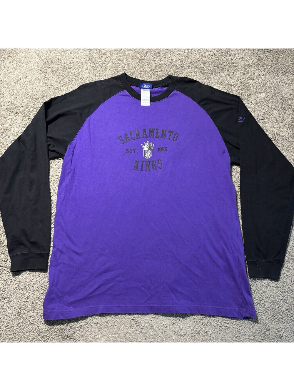 Vintage Y2K Reebok Sacramento Kings Long Sleeve Shirt Men's XL Raglan Purple NBA